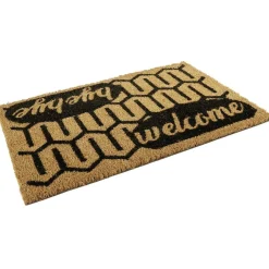 Paillasson coco rectangulaire naturel motif Welcome Bye Bye 60x40cm