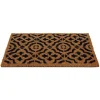 Paillasson coco rectangulaire naturel motif floral baroque 60x40cm