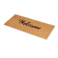 Paillasson coco Welcome marron et noir 25x55cm