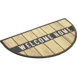 Paillasson demi-lune antidérapant grattant inscription Welcome 75x45cm