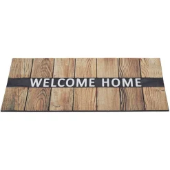 Paillasson grattant antidérapant Welcome Home effet bois 75x45 cm