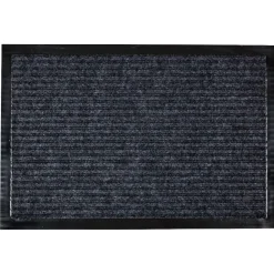 Paillasson rectangulaire antidérapant avec bord PVC gris et noir