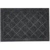 Paillasson tapis d'entrée polyester semelle caoutchouc gris foncé