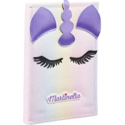 Palette à maquillage Martinelia forme livre design licorne 49 pièces