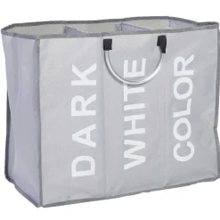 Panier à linge 3 compartiments gris