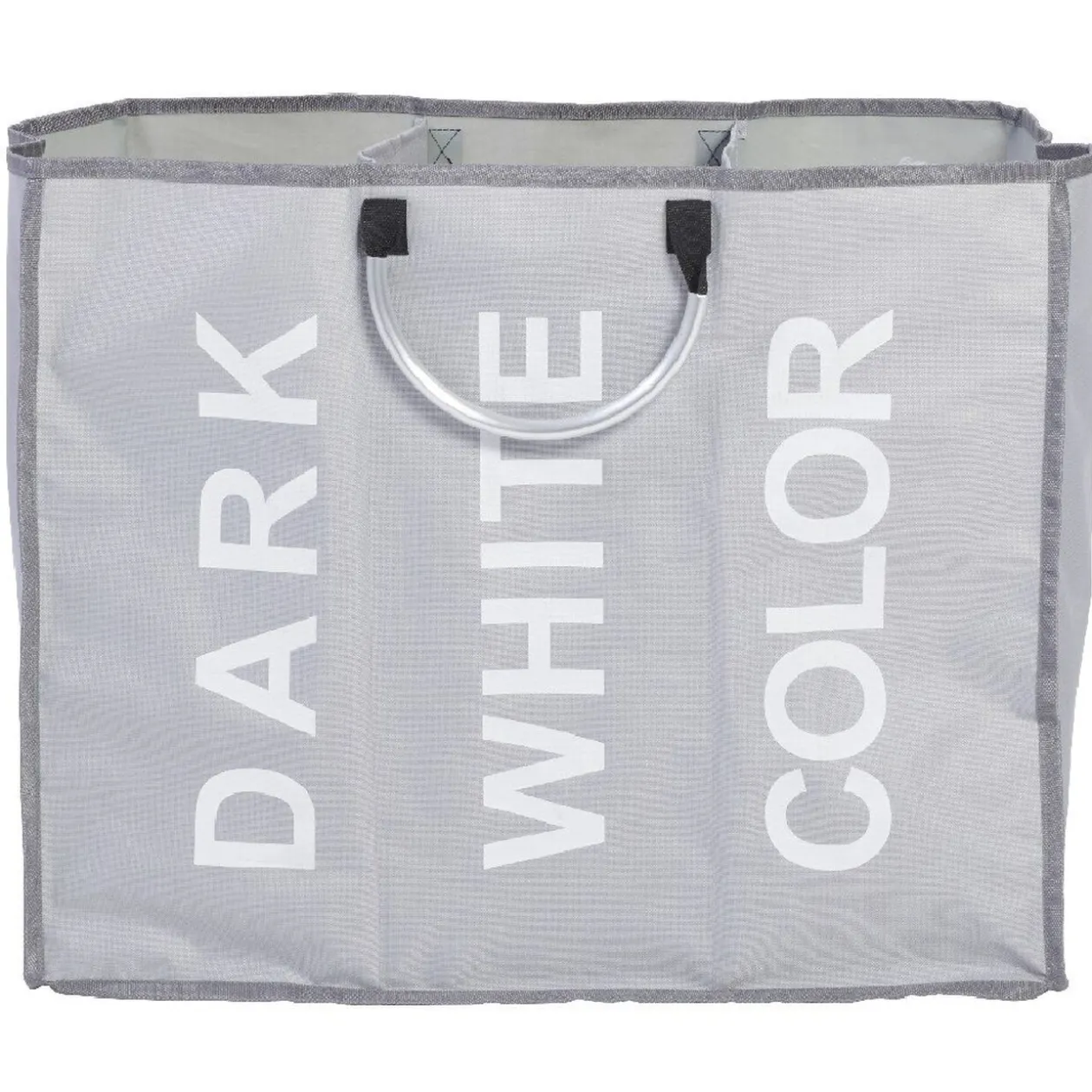 Panier à linge 3 compartiments gris