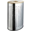 Panier à linge cylindrique métal et bois 55 L
