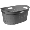 Panier à linge Moma plastique gris 42L - L60 x l40 x H27 cm