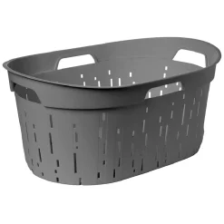 Panier à linge Moma plastique gris 42L - L60 x l40 x H27 cm
