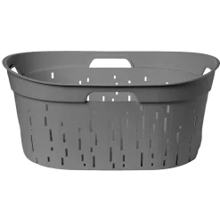 Panier à linge Moma plastique gris 42L - L60 x l40 x H27 cm
