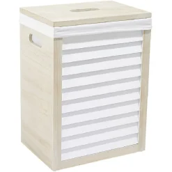 Panier à linge naturel et blanc