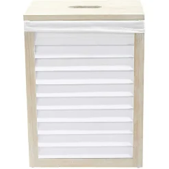 Panier à linge naturel et blanc