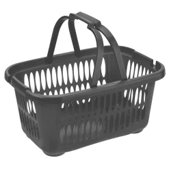 Panier à linge rectangulaire 19,4L avec anses pliables gris