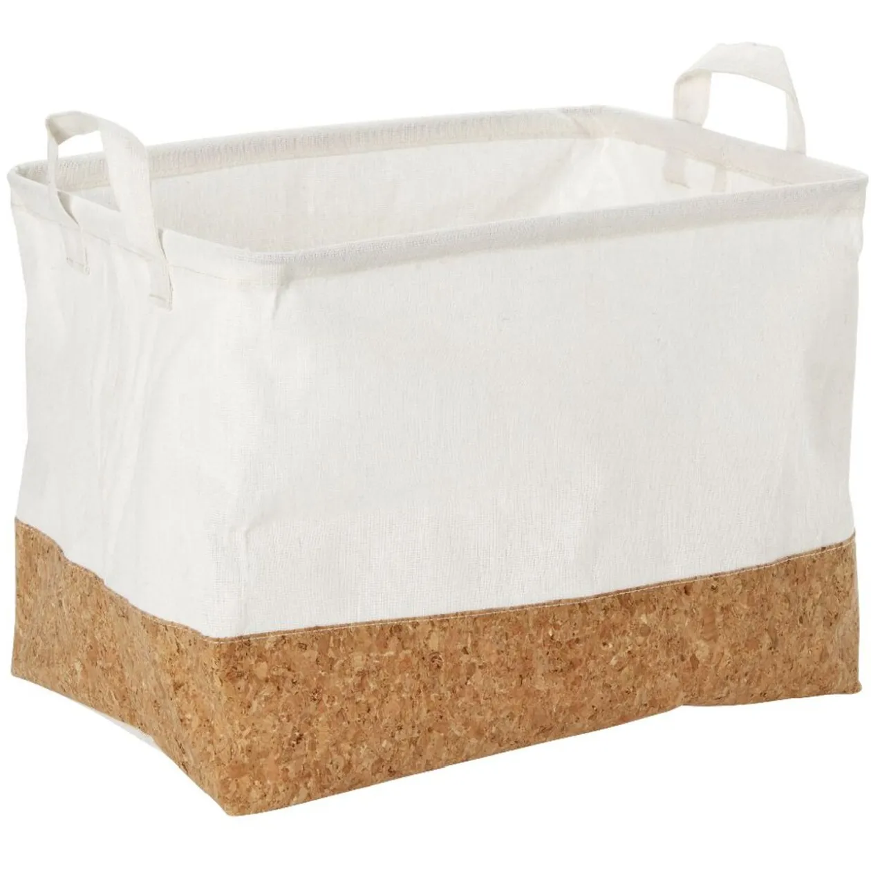 Panier à linge rectangulaire en coton blanc