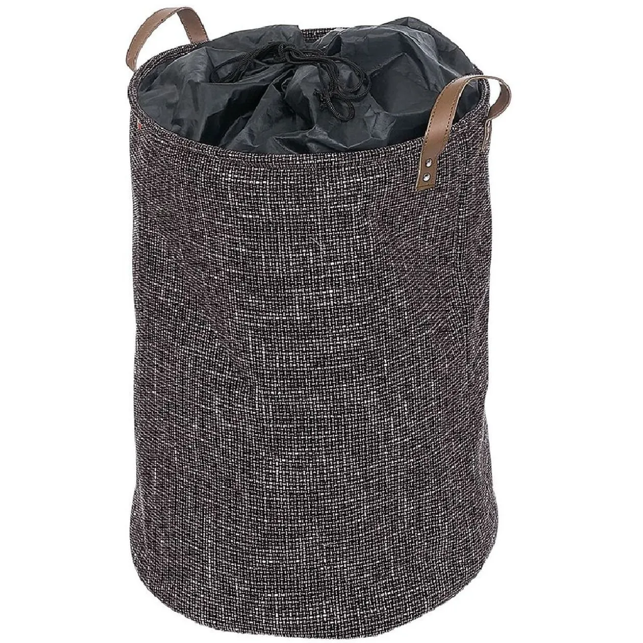 Panier à linge rond gris 56L