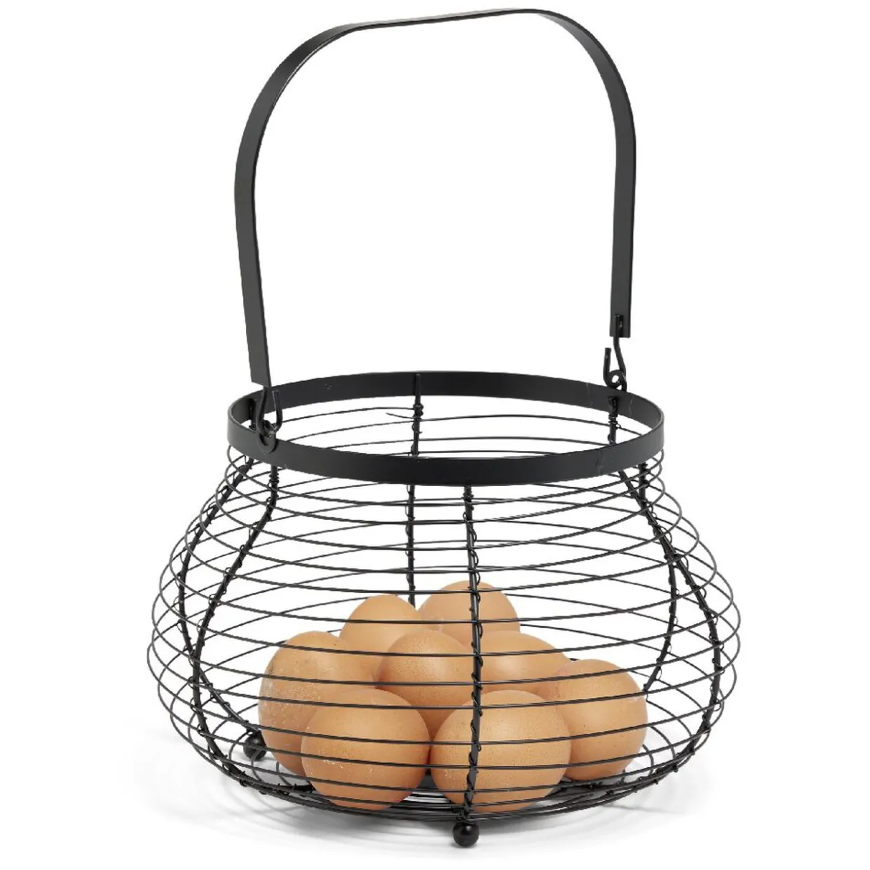 Panier à oeufs avec poignée métal noir