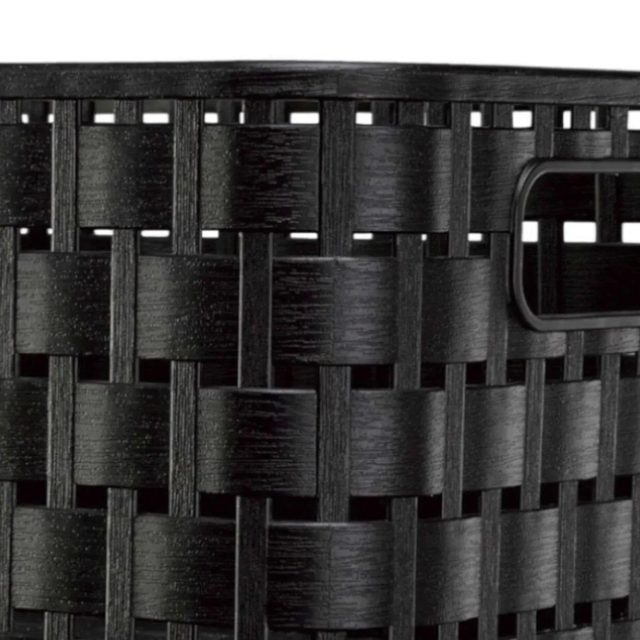 Panier A6 avec poignées design rotin ajouré noir 2 L