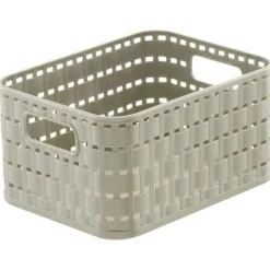 Panier A6 avec poignées design rotin ajouré taupe 2 L