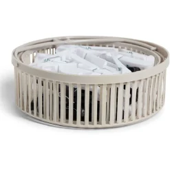 Panier avec 50 pinces à linge blanc - Ø20xH.17cm