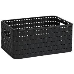 Panier avec poignées design rotin noir 6 L