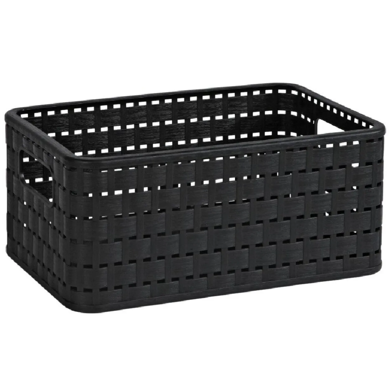 Panier avec poignées design rotin noir 6 L