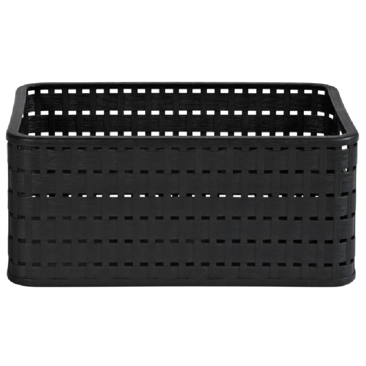 Panier avec poignées design rotin noir 6 L