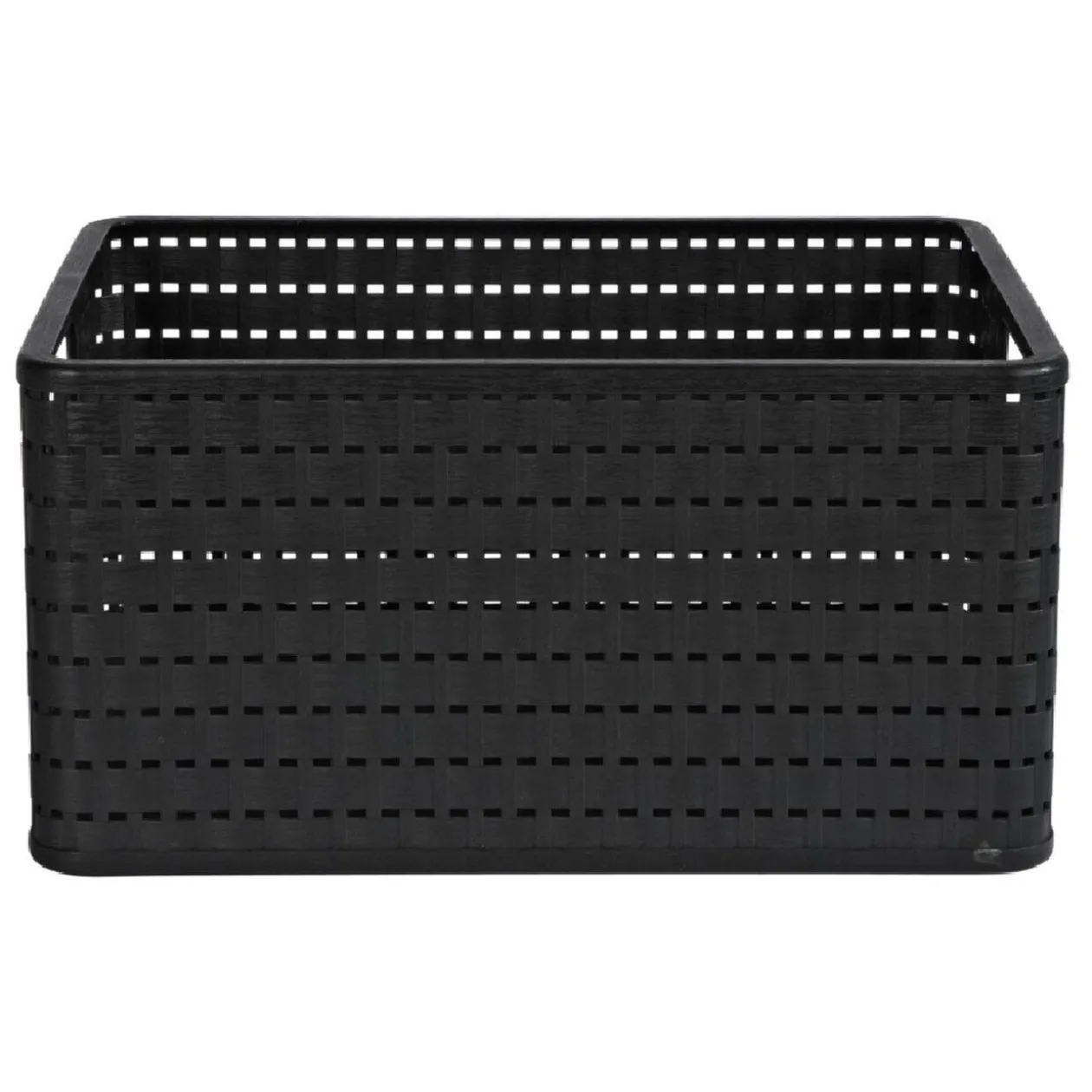 Panier avec poignées design rotin noir 18 L