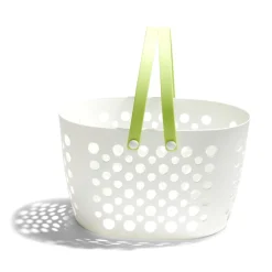 Panier de rangement plastique blanc ajouré 31x21xH19cm - 3 modèles