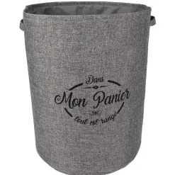 Panier de rangement rond design Laundry gris anthracite