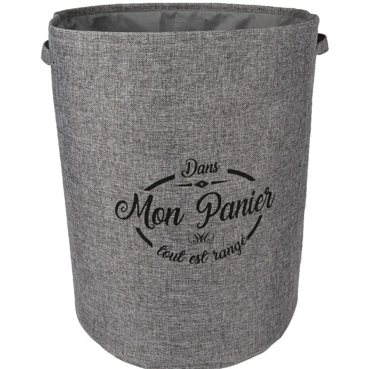 Panier de rangement rond design Laundry gris anthracite