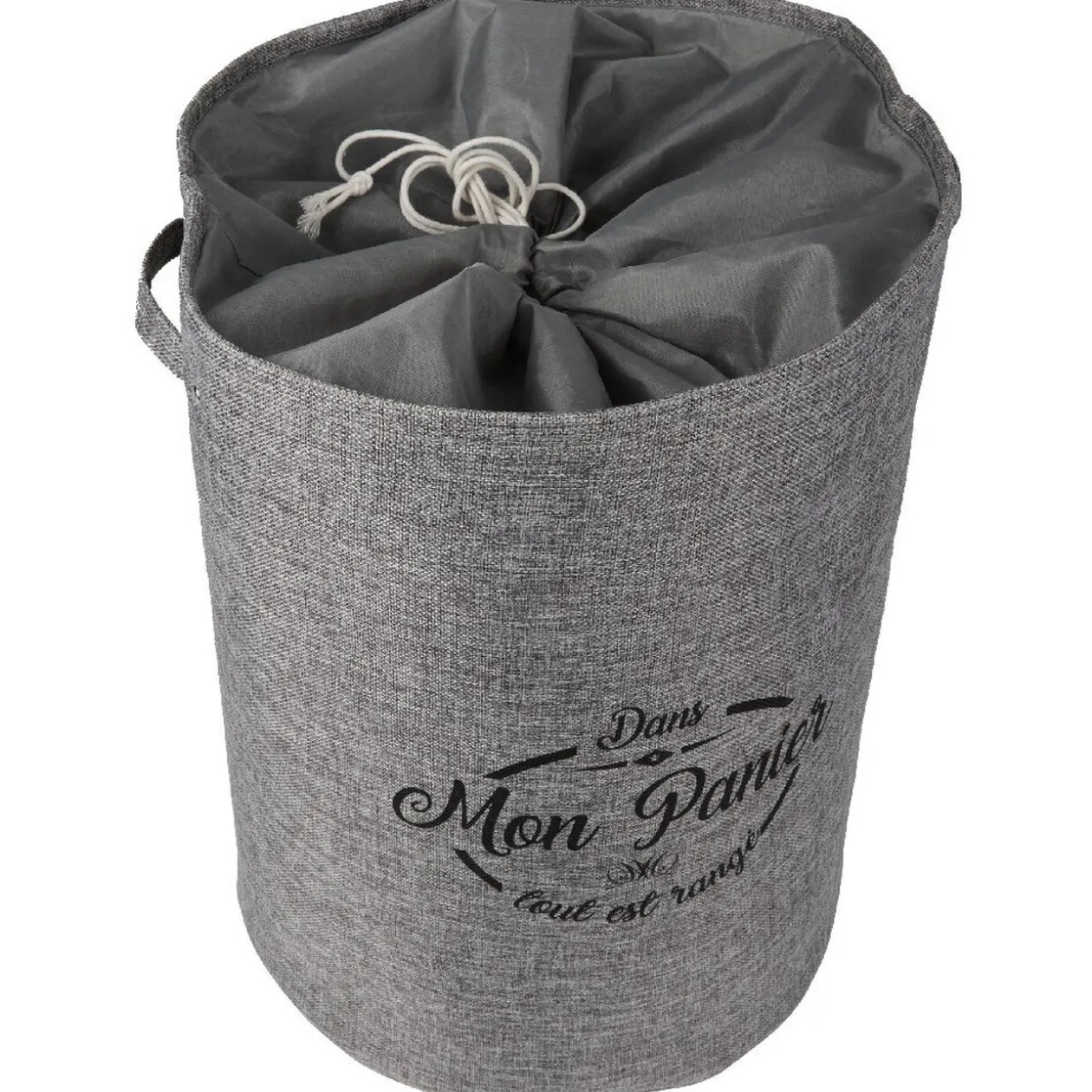 Panier de rangement rond design Laundry gris anthracite