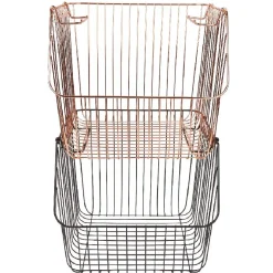 Panier filaire superposable métal noir