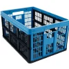 Panier pliable en plastique bleu et noir 45L