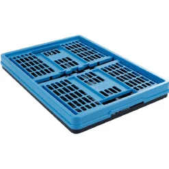 Panier pliable en plastique bleu et noir 45L