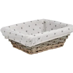 Panier rectangulaire osier tressé gris naturel