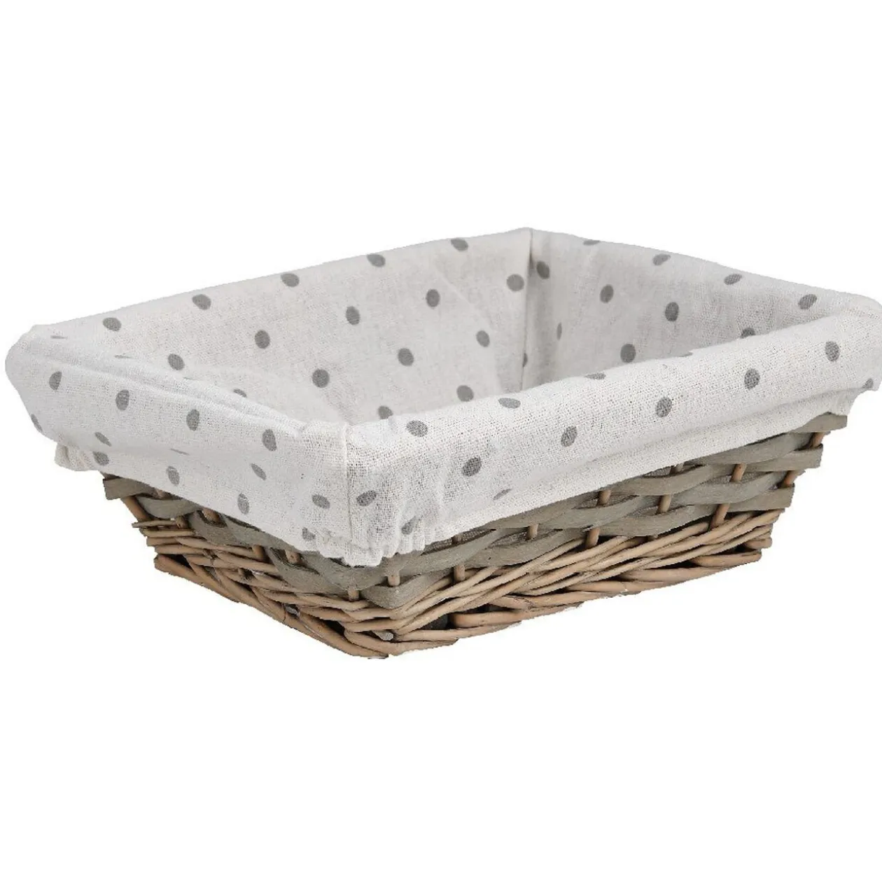 Panier rectangulaire osier tressé gris naturel