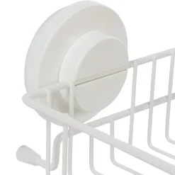 Panier serviteur de douche à ventouse blanc
