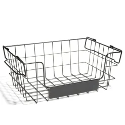 Panier superposable taille S métal noir 34,5x24x14cm