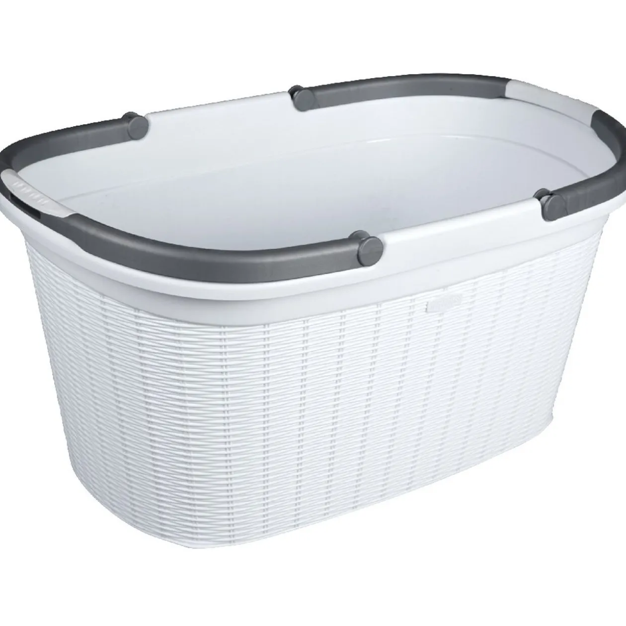 Panière à linge 35 L blanche effet osier