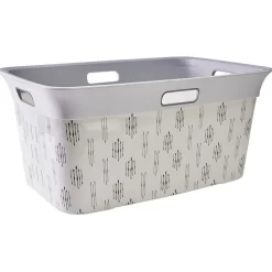 Panière à linge blanc et gris 40L