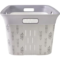 Panière à linge blanc et gris 40L