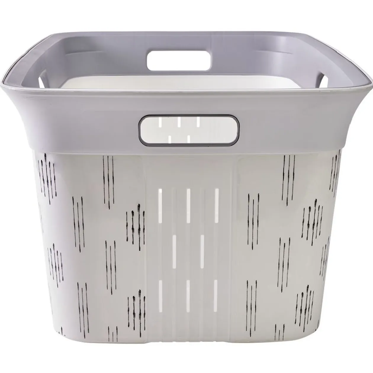 Panière à linge blanc et gris 40L