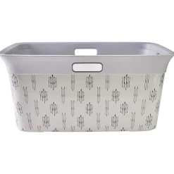 Panière à linge blanc et gris 40L