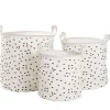 Panière à linge blanche à motifs x3