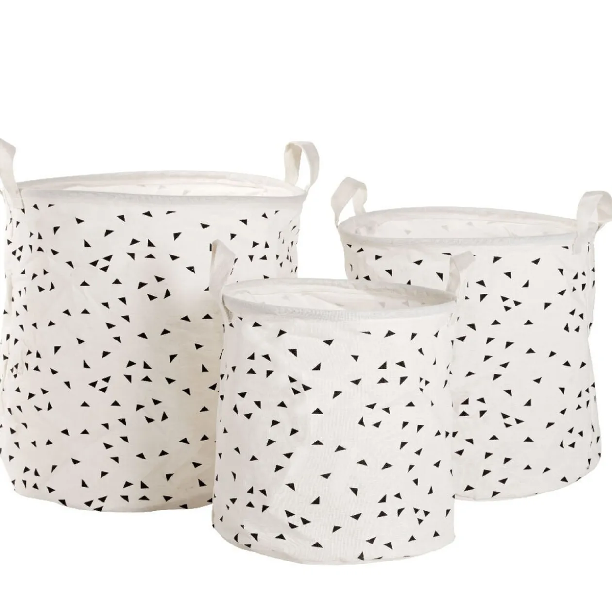 Panière à linge blanche à motifs x3
