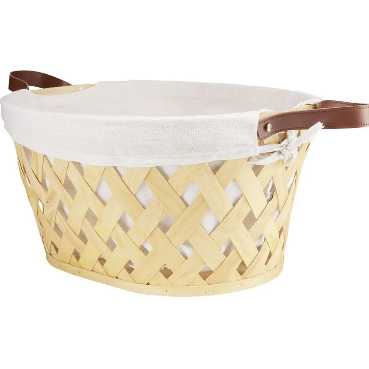 Panière à linge bois marron