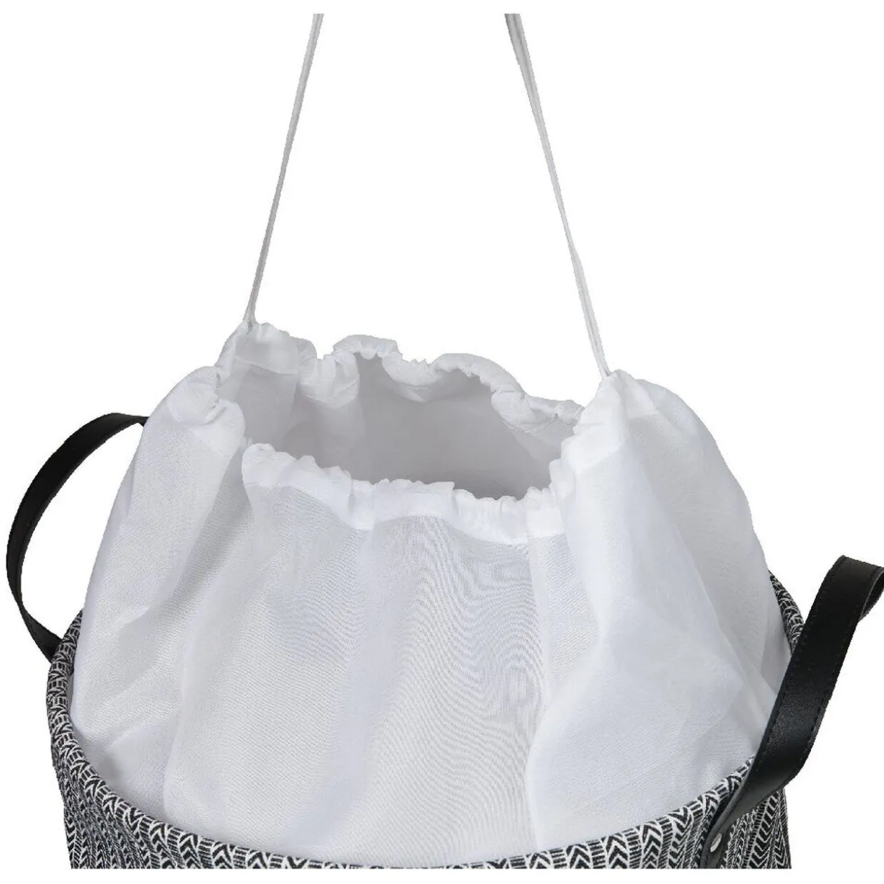 Panière à linge canvas noir et blanc