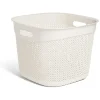 Panière à linge carrée 36L 41,5xH32x41,5cm plastique blanc