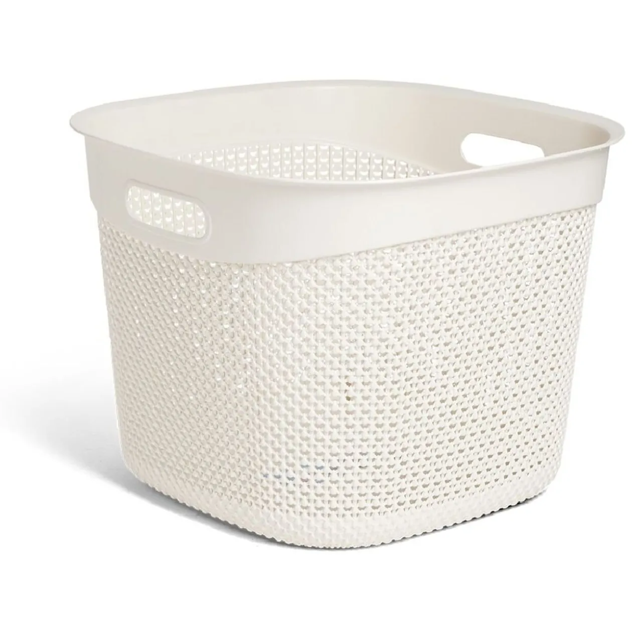 Panière à linge carrée 36L 41,5xH32x41,5cm plastique blanc