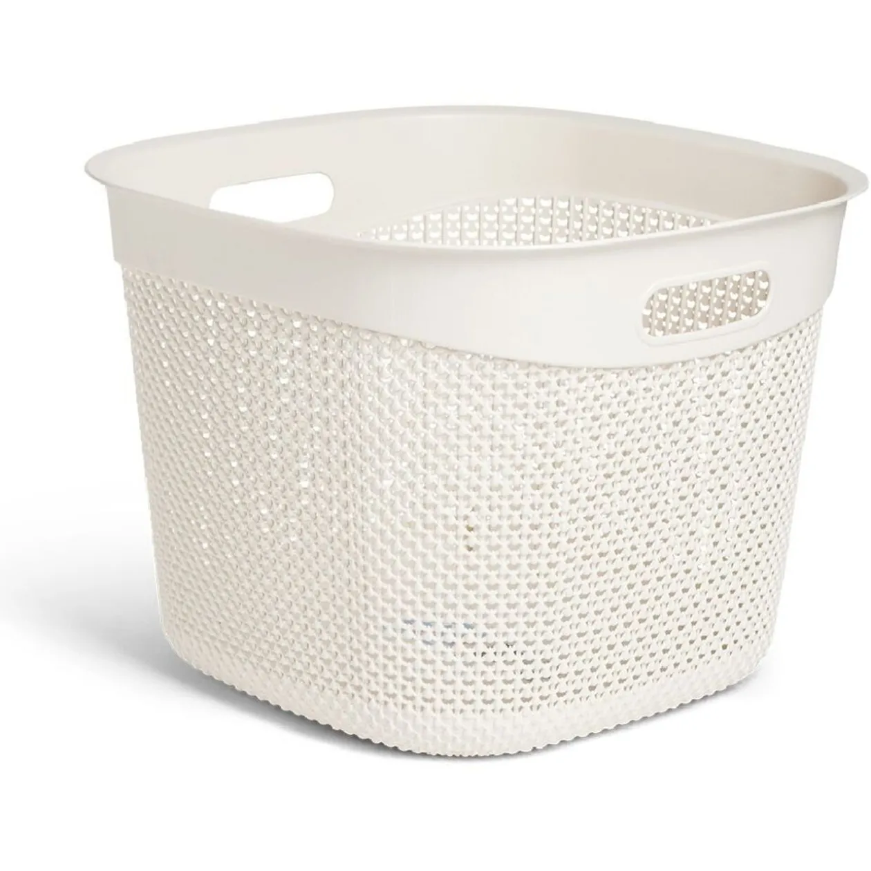 Panière à linge carrée 36L 41,5xH32x41,5cm plastique blanc